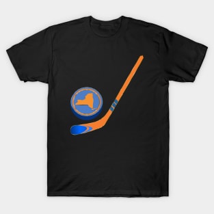 NHL - NY Orange Blue Stick and Puck T-Shirt